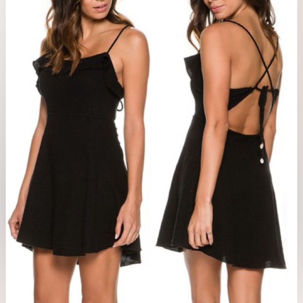 Free People More Than A Mini dress 100% cotton gauze tie back shell ties Medium